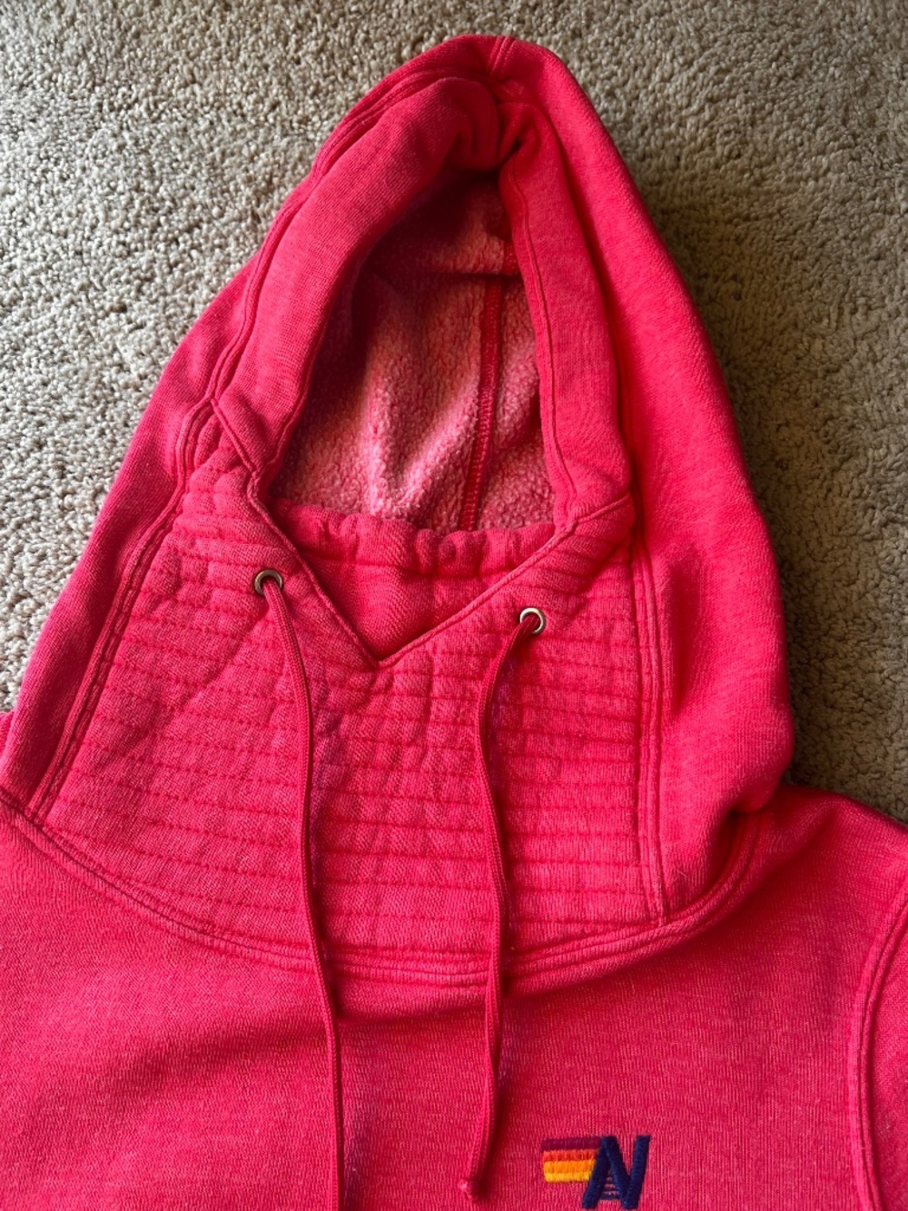 Aviator Nation Ninja Hoodie XS Red | Classic Funnel Neck Sweatshirt - Picture 9 of 16